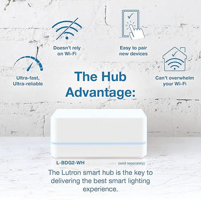 Lutron Caseta Original Smart Switch (Lutron Smart Hub Required), for LED Lights and Fans, 6 Amp, Single-Pole/3-Way, Neutral Required, PD-6ANS-LA-8-Pack, Light Almond, 8 Pack