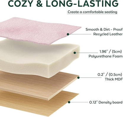 17.7" Ottoman with Storage, Square Storage Ottoman for Dorm, Velvet Ottomans with Legs for Living Room, Bedroom, Pink