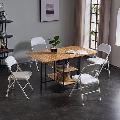12 Pack White Folding Chairs with Padded Seats, Portable Stackable Foldable Chairs for Indoor and Outdoor, Commercial Seat with Metal Frame for Events Office Wedding Party, 330lbs Capacity
