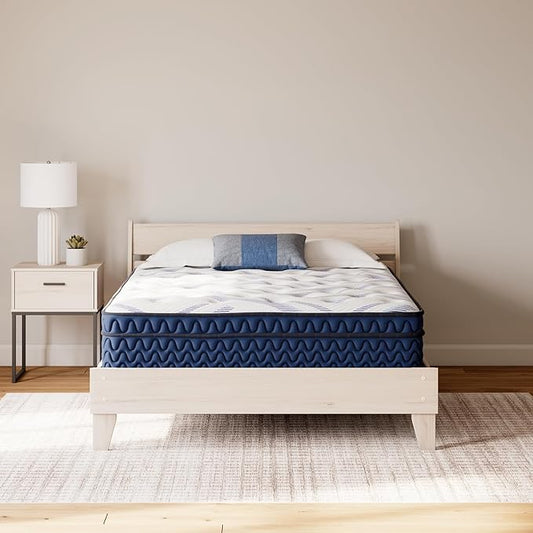Signature Design by Ashley Queen Size Stack 12 Inch Hybrid Medium Plush Cooling Gel Infused Memory Foam Mattress for Pressure Relief, Fiberglass Free, Mattress in A Box