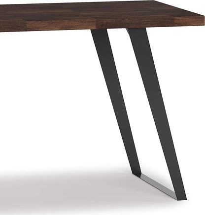 SIMPLIHOME Lowry SOLID WOOD and Metal Modern Industrial 54 inch Wide Home Office Desk, Writing Table, Workstation, Study Table Furniture in Distressed Charcoal Brown