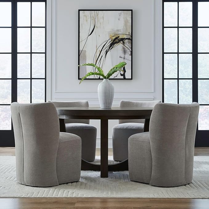 Liberty Furniture Accent Dining Chairs with Castors - Rounded Back - Truffle Upholstry - Set of Four
