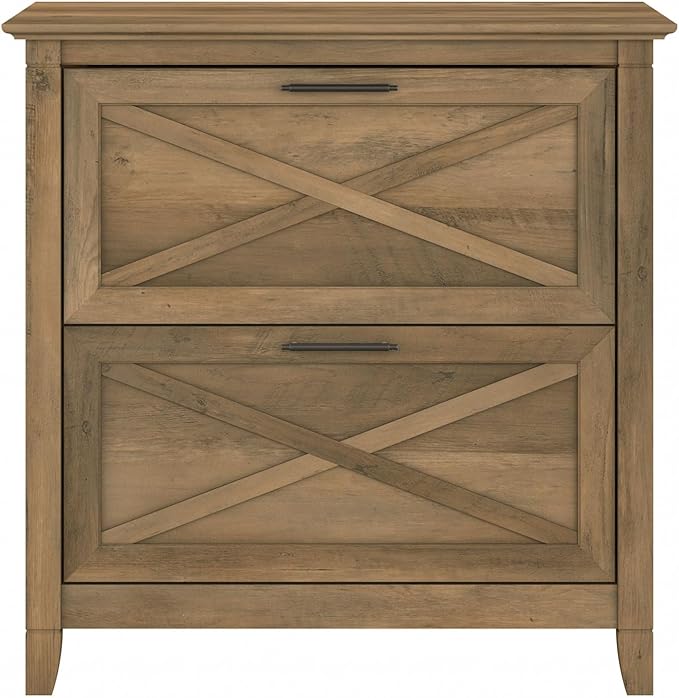 Bush Furniture Key West 2 Drawer Lateral File Cabinet in Reclaimed Pine, Document Storage for Home Office, Accent Chest with Drawers