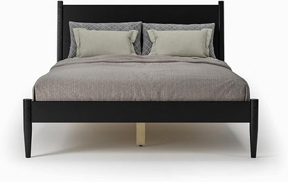 Camaflexi Mid-Century Panel Bed - Queen Size - Black Finish
