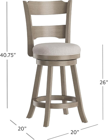 Hillsdale Arborwood Wood Counter Height Swivel Stool, Aged Greige