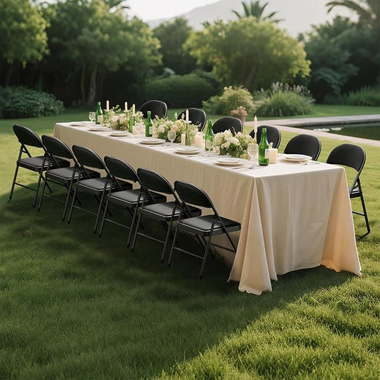 30 Pack Black Folding Chairs with Padded Cushion for Outside, Portable Stackable Commercial Metal Foldable Chairs with Steel Frame for Home Events Office Wedding Party, 350lbs Capacity