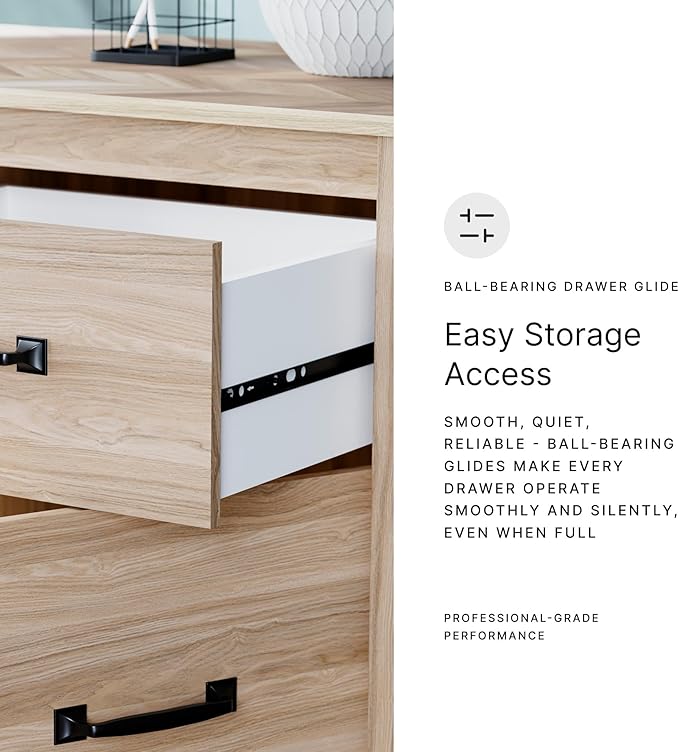 Signature Design by Ashley Battelle Casual 60" Home Office Desk with 1 Drawer and Cabinet Door, Light Brown