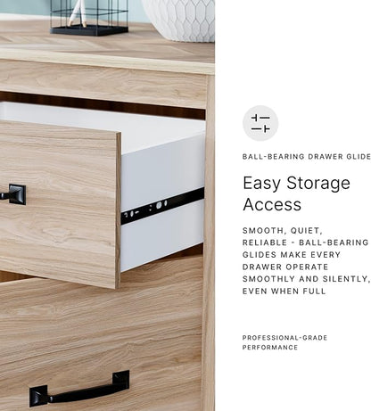 Signature Design by Ashley Battelle Casual 60" Home Office Desk with 1 Drawer and Cabinet Door, Light Brown