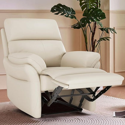 AIRSKY Genuine Leather Recliner Chair, Top Grain Leather, Italian Water-Washing Process, Lazy boy Recliner Chair, for Living Room, Theater Seating, Bedroom. R1, Beige