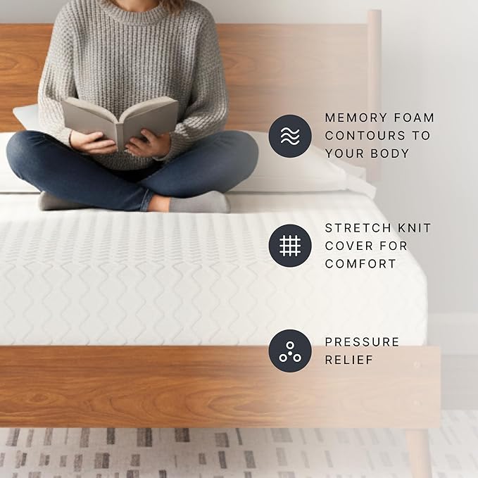 Signature Design by Ashley Chime Memory Foam 12" King Mattress with Thick Memory and Support Foam for Pressure Relief, Fiberglass Free, Mattress In A Box