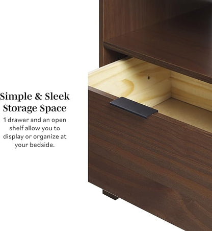 Elias Modern Curved-Frame Solid Wood Nightstand