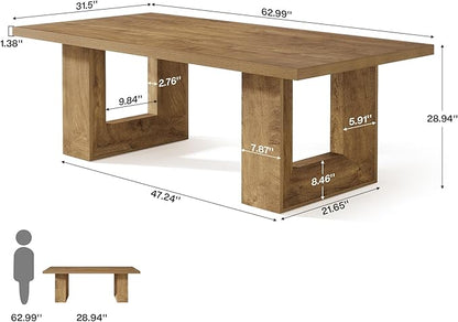 Tribesigns Home Office Desk, 62.99" Large Farmhouse Executive Desk, Computer Table for Office, Conference Room, Study Room (Walnut)