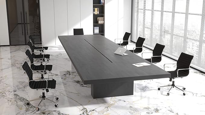 Modern Black Office Chair Computer Desk Chairs Conference Leather Home Office Dsek Chair Mid Back Swivel Chairs with Arms (Black)…