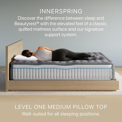 Beautyrest Prime Dream Medium Pillow Top 14.25" Mattress - Twin - Durable Pocketed Coil, Support, Pressure Relief, Cooling, Motion Separation; 100 Night Sleep Trial and 10 Year Warranty