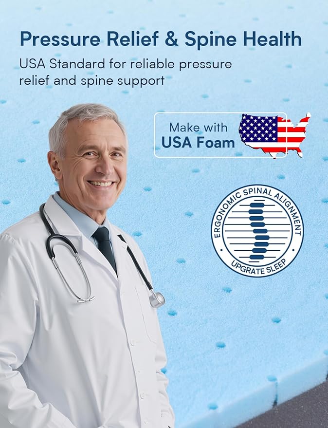California King Mattress Firm, 14 Inch Cooling Gel Memory Foam Mattress, Back Pain Relief, Cooling Ice Silk Cover, Bed Mattress in Box, CertiPUR-US Certified