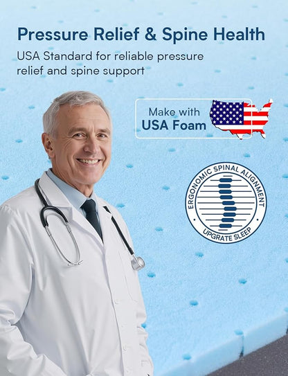 Queen Mattress Firm, 12 Inch Cooling Gel Memory Foam Mattress, Back Pain Relief, Cooling Ice Silk Cover, Bed Mattress in Box, CertiPUR-US Certified