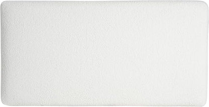 Christopher Knight Home Rika 48" Comfy Boucle Upholstered Bedroom Bench, Ottoman Bench with Rounded Wooden Legs, Spacious Seating, Long Footstool for Living Room, Entryway Bench, White + Walnut