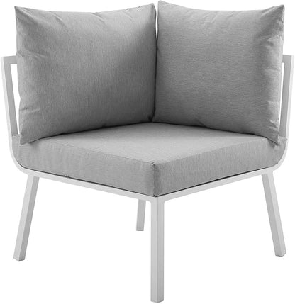 Modway Riverside Outdoor Furniture, 6-Piece Set, White Gray