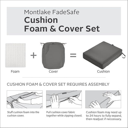 Classic Accessories Montlake FadeSafe Water-Resistant 44 x 20 x 3 Inch Patio Chair Cushion, Antique Beige