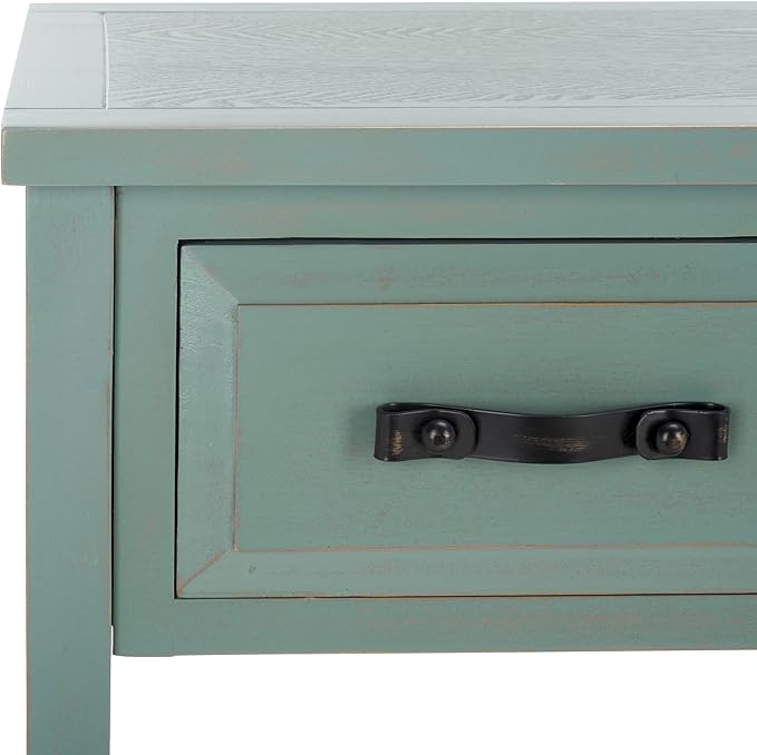 Safavieh Home Collection Aiden Barn Blue 3-Drawer Bottom Shelf Console Table