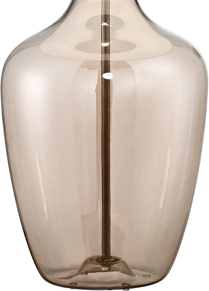 Possini Euro Design Ania Modern Table Lamp with USB Charging Port 31" Tall Clear Champagne Glass Off-White Tapered Drum Shade for Living Room Bedroom House Bedside Nightstand Office Entryway