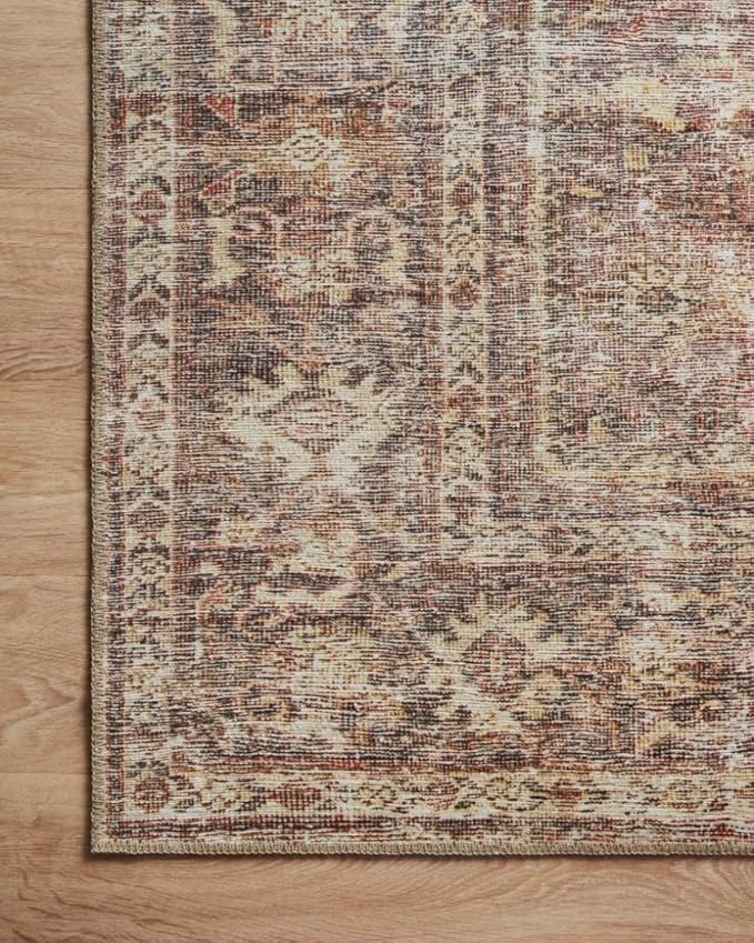 Loloi Amber Lewis Georgie Collection GER-06 Bordeaux/Antique 5'-0" x 7'-6", .19" Pile Height, Area Rug