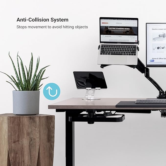 Progressive Desk Stand Up Height Adjustable Electric Standing Desk - 48" x 30" with Dual Motor, 3 Stages Sit Stand Table - Gray Oak, Gray Frame