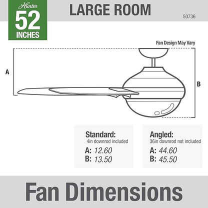 Hunter Crescent Falls Indoor/Outdoor Ceiling Fan with LED Light and Remote Control