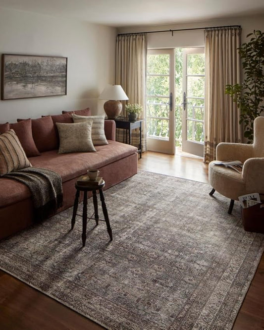 Loloi Amber Lewis Georgie Collection GER-10 Moss/Bark 5'-0" x 7'-6", .19" Pile Height, Area Rug