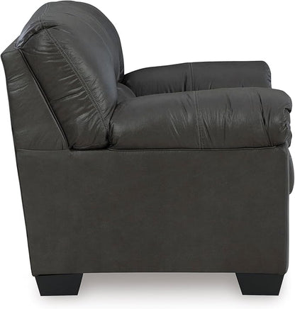 Signature Design by Ashley Bladen Faux Leather Loveseat, Gray