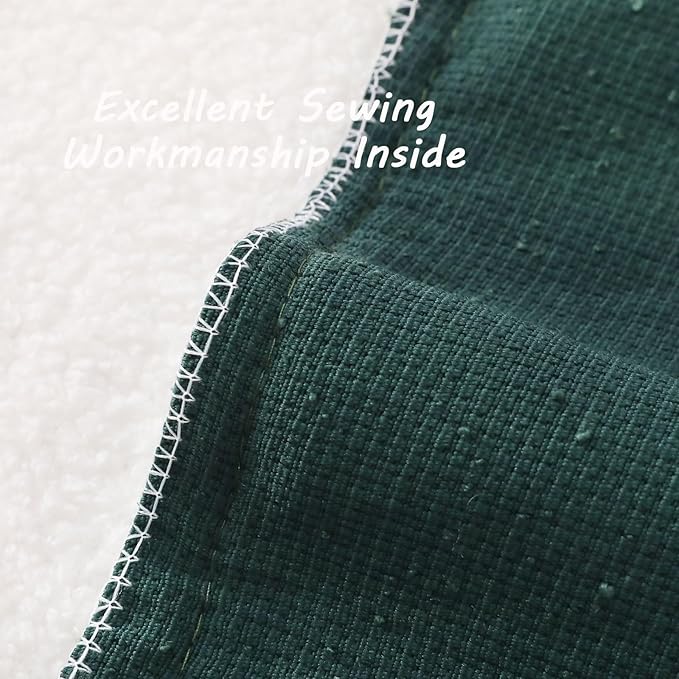 FUTEI Christmas Pack of 2 Dark Green Decorative Throw Pillow Covers 24x24 Inch Soft Cozy Solid Boucle Textured European Cushion Case,Modern Home Decor for Couch Bed Living Room