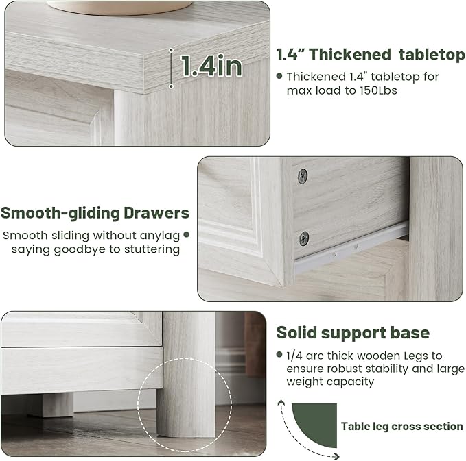 Farmhouse 59" Large Buffet Cabinet with Storage, White Sideboard Cabinets with 4 Doors and 2 Drawers, 32.1" Tall Wood Credenza Coffee Bar Console Kitchen Cabinet for Living Dining Room