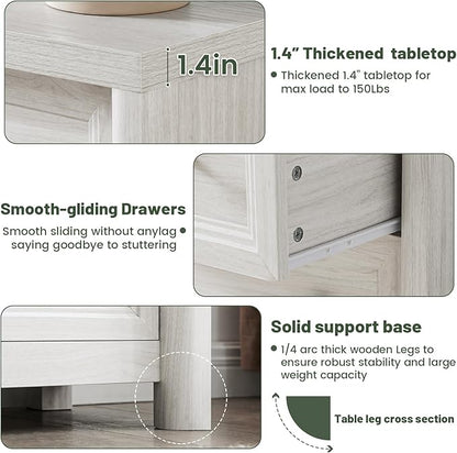 Farmhouse 59" Large Buffet Cabinet with Storage, White Sideboard Cabinets with 4 Doors and 2 Drawers, 32.1" Tall Wood Credenza Coffee Bar Console Kitchen Cabinet for Living Dining Room