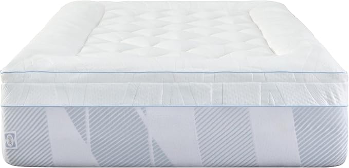 Sealy Dreamlife 3” Gel Memory Foam Queen Mattress Topper with 1” Quilted Cooling Cover, SealyComfort Gel Foam, SealyCool Poly Blend Cover