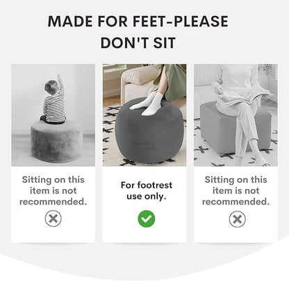 MeMoreCool Stuffed Round Pouf Ottoman Foot Rest, Floor Pouf Foot Stool with Soft Foam Chunk Filling, Round Small Ottoman Footstool Circle Footrest for Couch Living Room, Corduroy Coffee