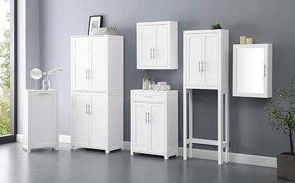 Crosley Furniture Savannah Tall Pantry Storage Cabinet with Shelves, Kitchen, Dining, or Laundry Room, White