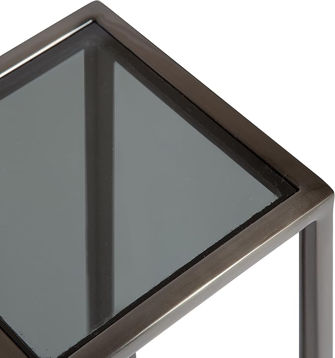 Kate and Laurel Jaspur Modern Drink Table, Gray, Decorative Glam Accent Table for Display and Storage