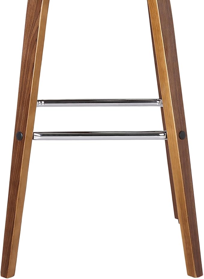 Armen Living Vienna 30" Swivel Bar Stool in Walnut Wood Finish with Cream Faux Leather - Set of 3