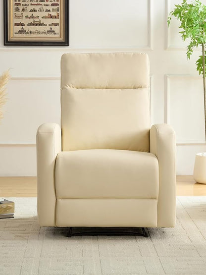 Leather Recliner Chair,Power Recliner Chair with Power Headrest Type-C Charger for Adult, Electric Recliner Sofa for Living Room & RV, White