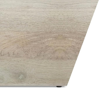 SIMPLIHOME Abba 36-inch Wide Solid Mango Modern Lift Top Square Coffee Table with Dual Lift Panels and 2 Storage Compartments in White Wash for Living Room
