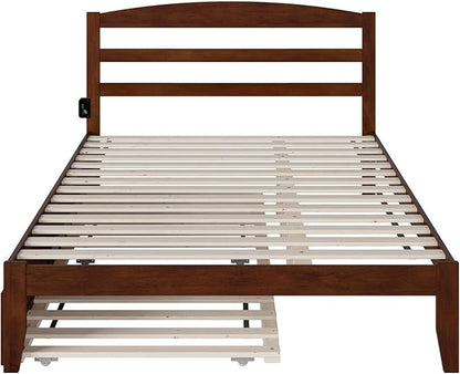 AFI, Warren Queen Platform Bed with Twin XL Trundle, Walnut