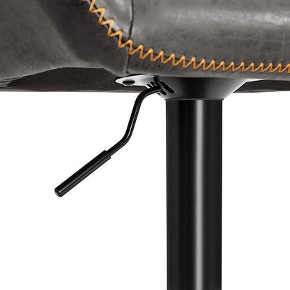 Yaheetech Bar Stools Set of 4, PU Leather Swivel Counter Height Barstools, Adjustable Bar Chairs with Backrest and Footrest, Kitchen Island Stool for Home Kitchen, Black
