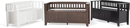 SIMPLIHOME Acadian Entryway Storage Bench - 48 inch Wide Solid Wood Hallway Seat in White, Transitional Bench for Entryway or Living Room with Lift-Up Lid and Spacious Storage