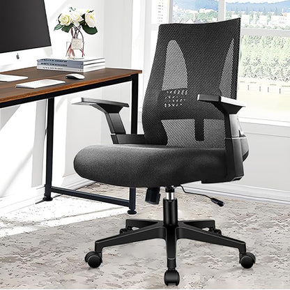 CLATINA 500lbs Big and Tall Office Chair Heavy Duty Mesh Ergonomic Computer Chairs with Adjustable Lumbar Support and Wide Comfy Seat for Home Office Conference Heavy People, Black(4 Pack)