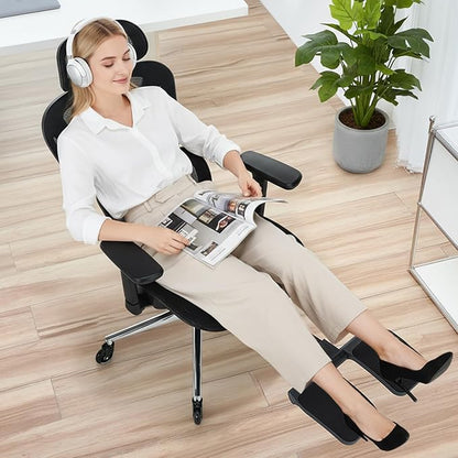 Ergonomic Mesh Office Chair with Adjustable Headrest, Lumbar Support, 3D Armrests & 4-Level Recline, Breathable Full Mesh Desk Chair for Home Office, 300LBS