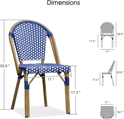 PURPLE LEAF 11 Pieces Outdoor Dining Set Patio Furniture Set with Large Aluminum Table and French Bistro Chairs for Garden Backyard Deep Blue Patio Dining Set