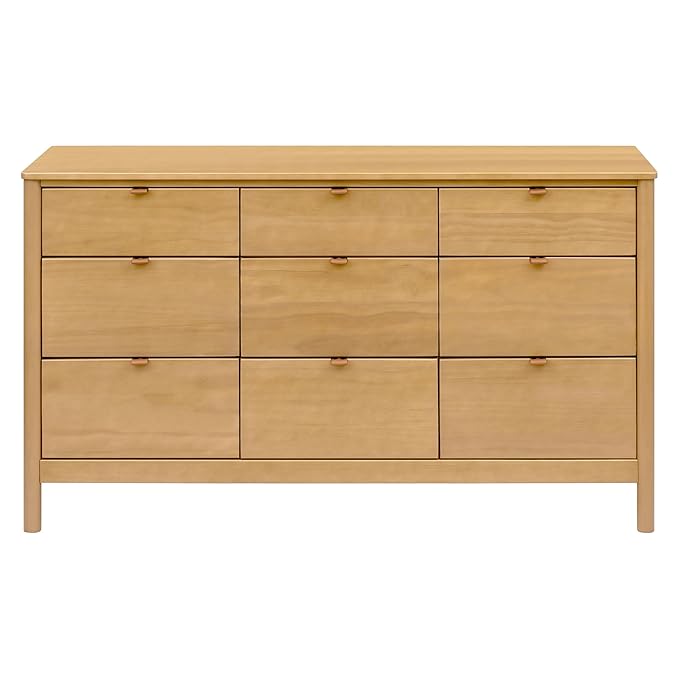 Babyletto Bondi 9-Drawer Baby Dresser for Nursery - GREENGUARD Gold Certified - Wooden Chest of Drawers for Kids, Boys & Girls - Assembled Sustainable Wood Kids Dresser for Bedroom - Honey