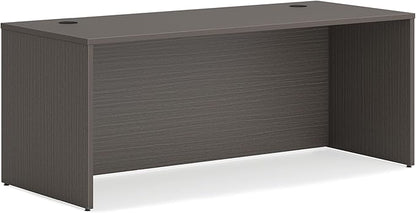 HON MOD Executive Desk 72-Inch Large Computer Desk Shell, Thick Wooden Laminate, Modern Table with Cord Management, 72" W x 30" D x 29" H, Slate Teak
