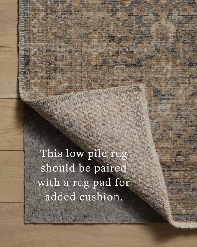 Loloi Amber Lewis Molly Collection MOL-02 Denim/Gold 3'-0" x 5'-0" Low Pile Accent Rug