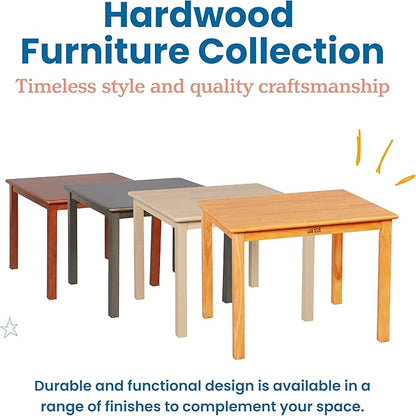 ECR4Kids 30in Square Hardwood Table with 22in Legs, Kids Furniture, Antique White